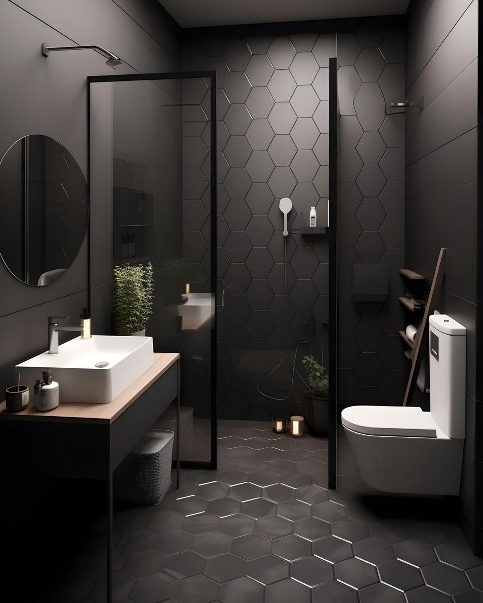 Bodenfliese Villeroy & Boch Bourgogna Anthrazit verlegt – Anwendungsbeispiel