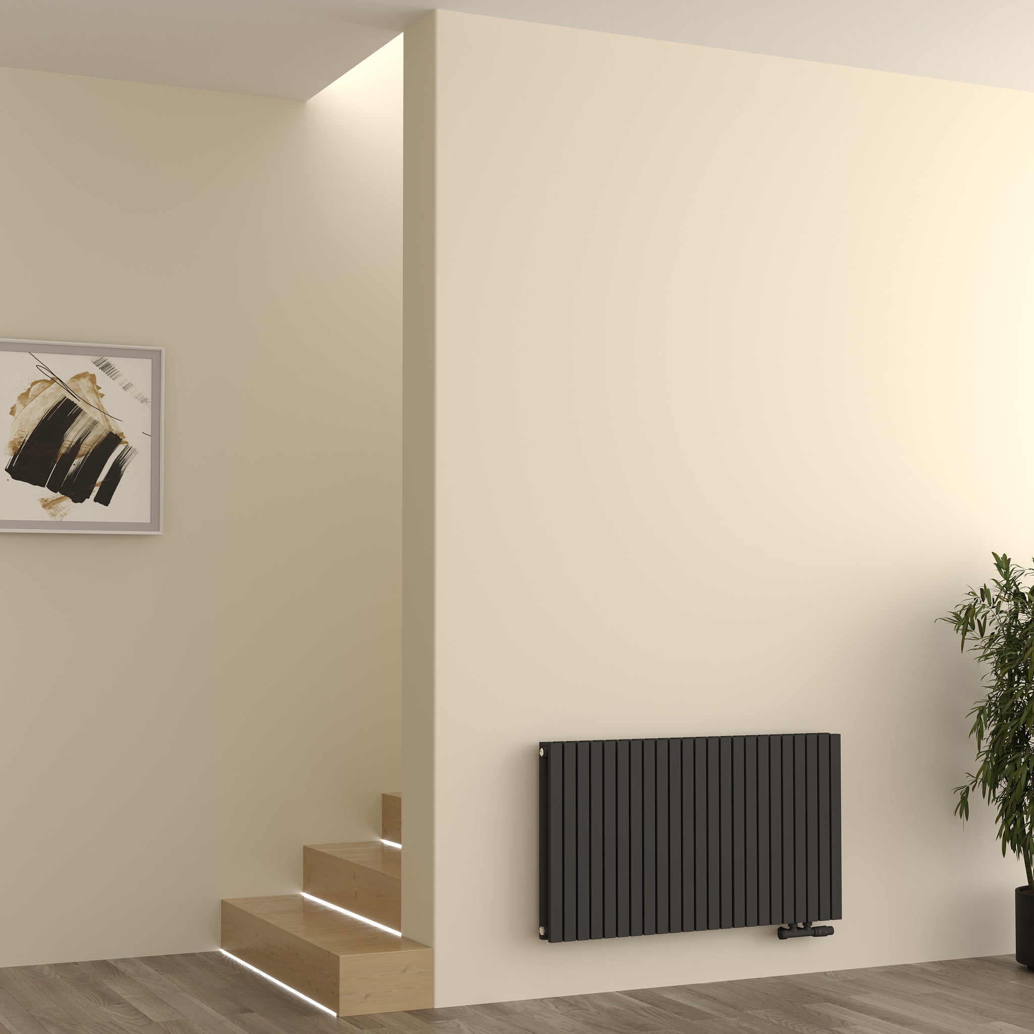 Paneelheizkörper Designheizkörper Horizontal Doppellagig Anthrazit FLORA