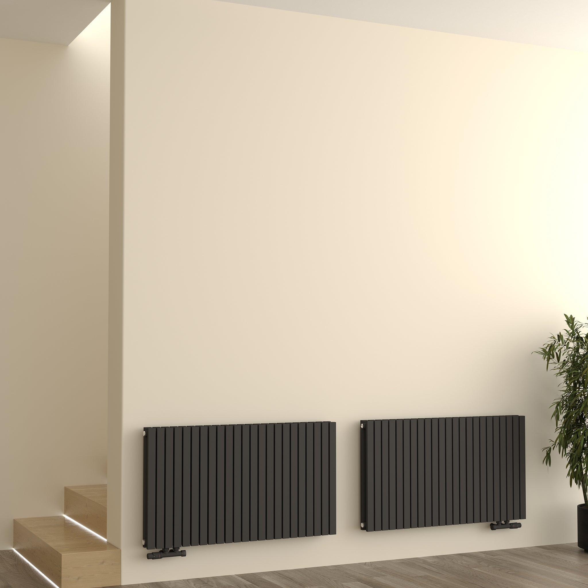 Paneelheizkörper Designheizkörper Horizontal Doppellagig Anthrazit FLORA