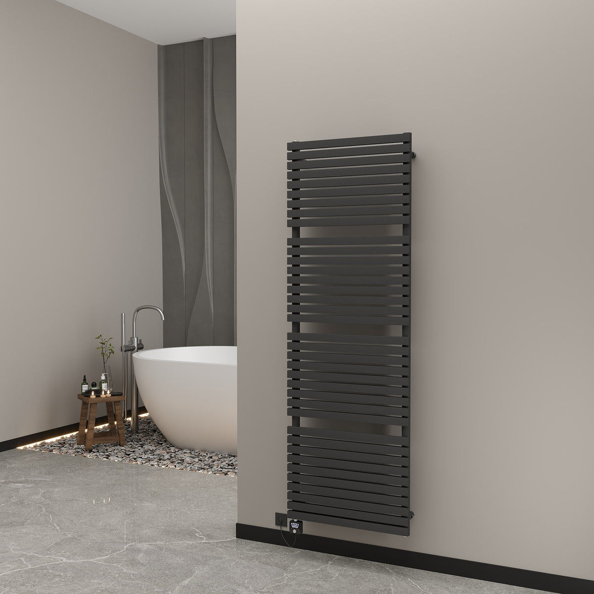 Elektrischer Paneelheizkörper VERELLO Anthrazit – Ansicht von vorn