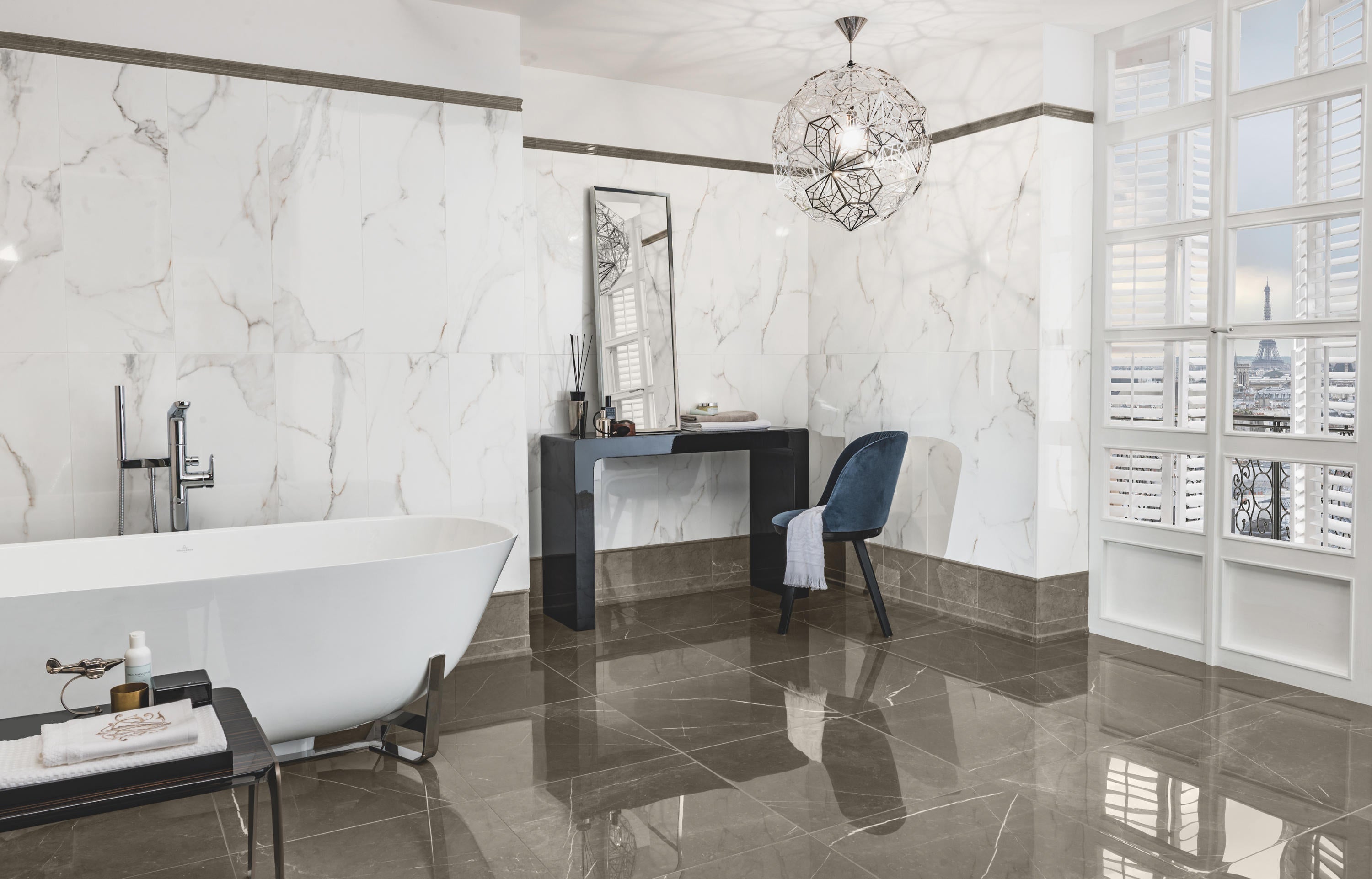 Bodenfliese Villeroy & Boch Marmochic Deep Pearl Matt